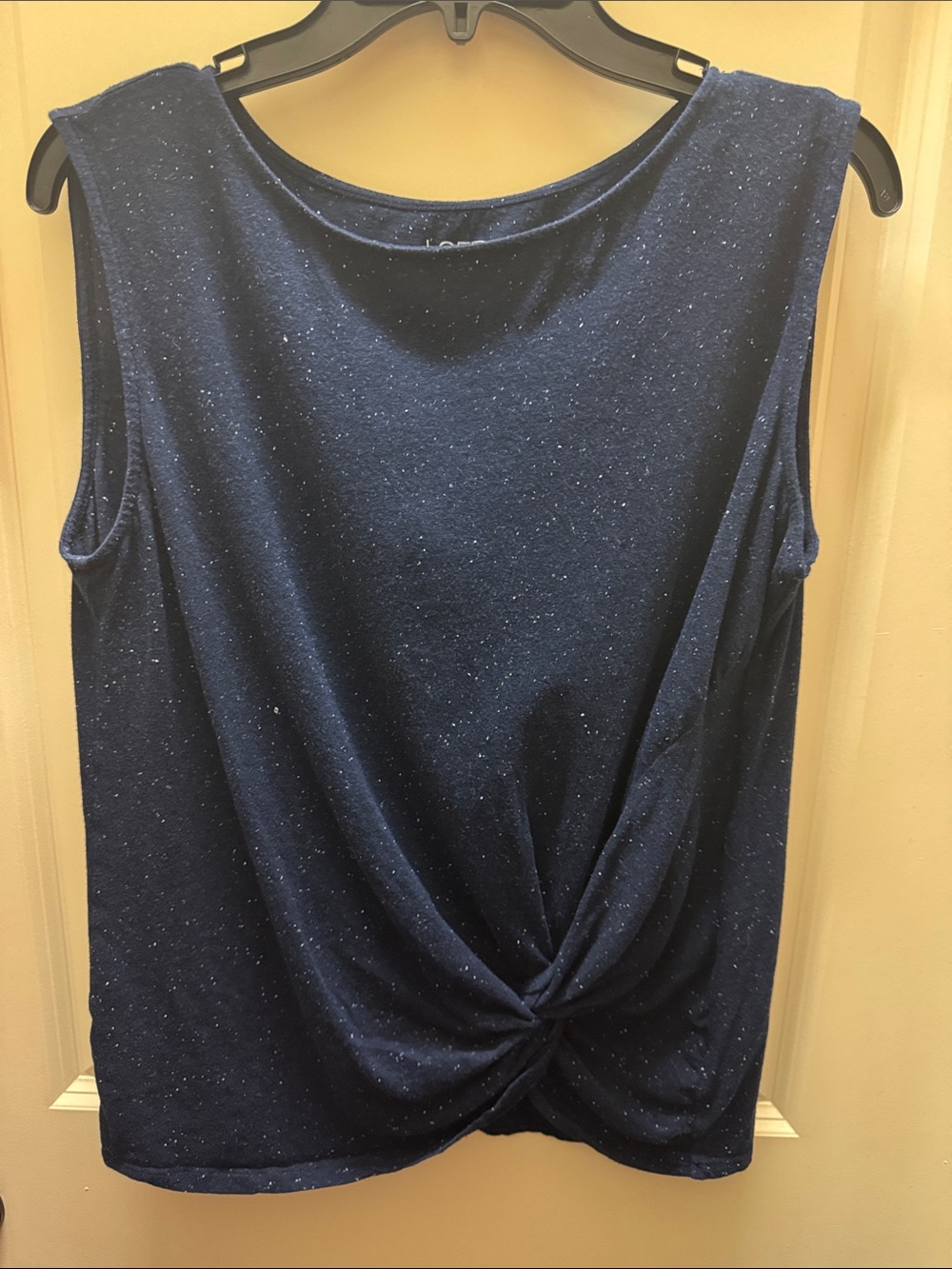 LOFT Navy Twist-Front Sleeveless Tank